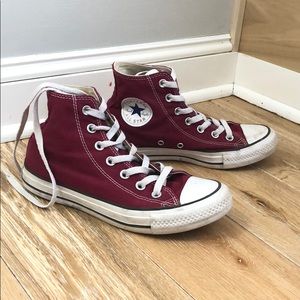Maroon High Top Converse
